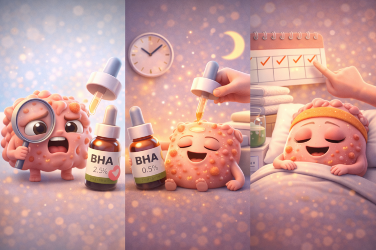 วิธีเลือกและวิธีใช้ BHA 2–3 ครั้ง/สัปดาห์